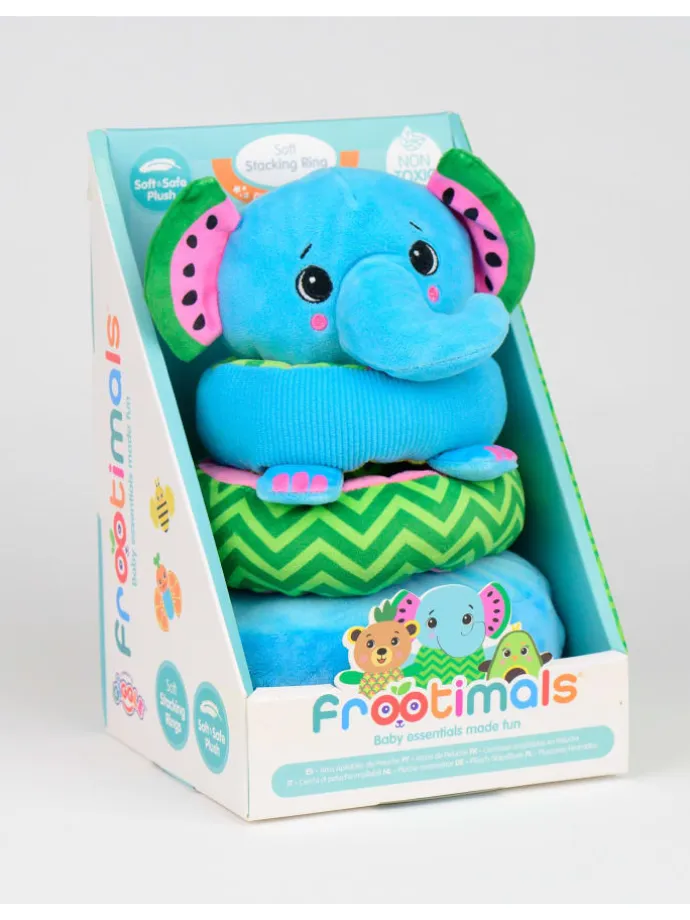 Stapelturm Baby Plüsch Elefant in Blau
