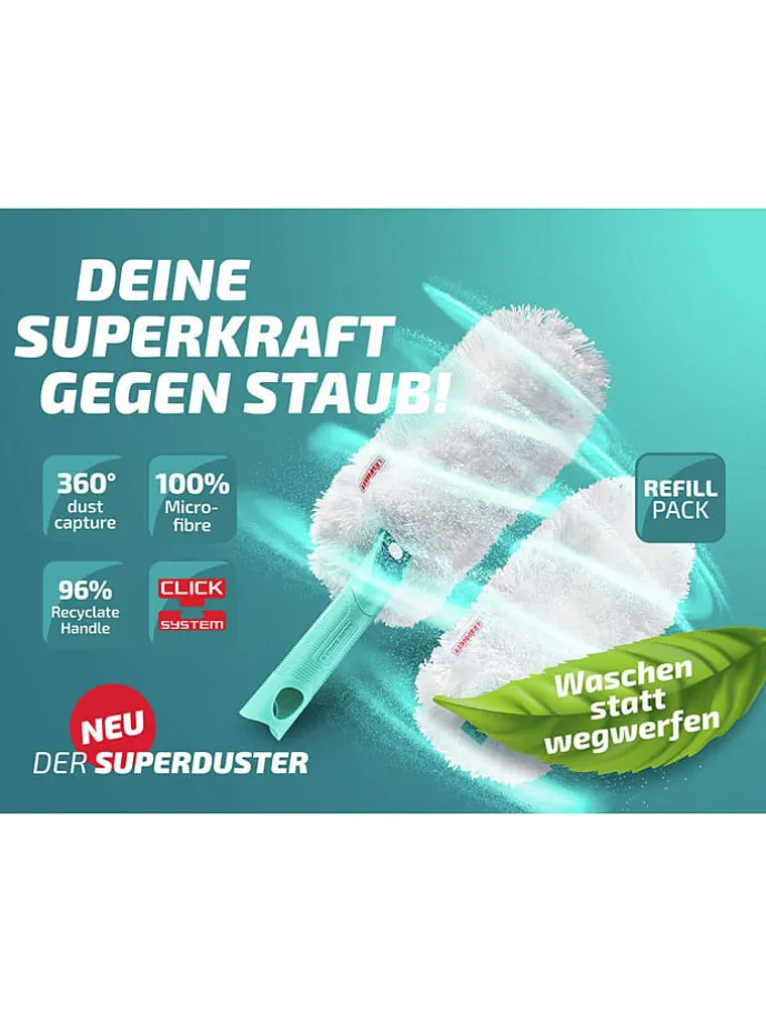 Staubwedel "Superduster" in Türkis/ Weiß