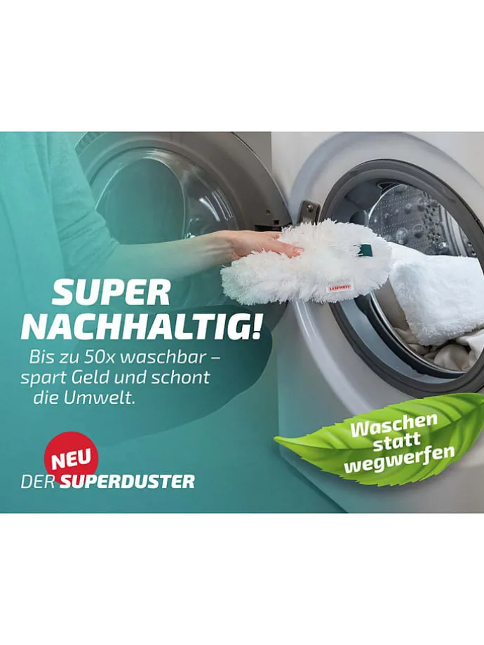 Staubwedel "Superduster" in Türkis/ Weiß