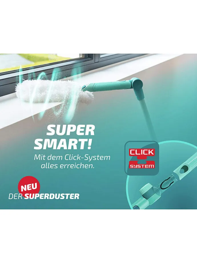 Staubwedel "Superduster" in Türkis/ Weiß