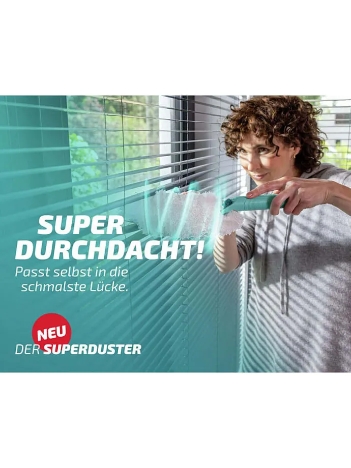 Staubwedel "Superduster" in Türkis/ Weiß