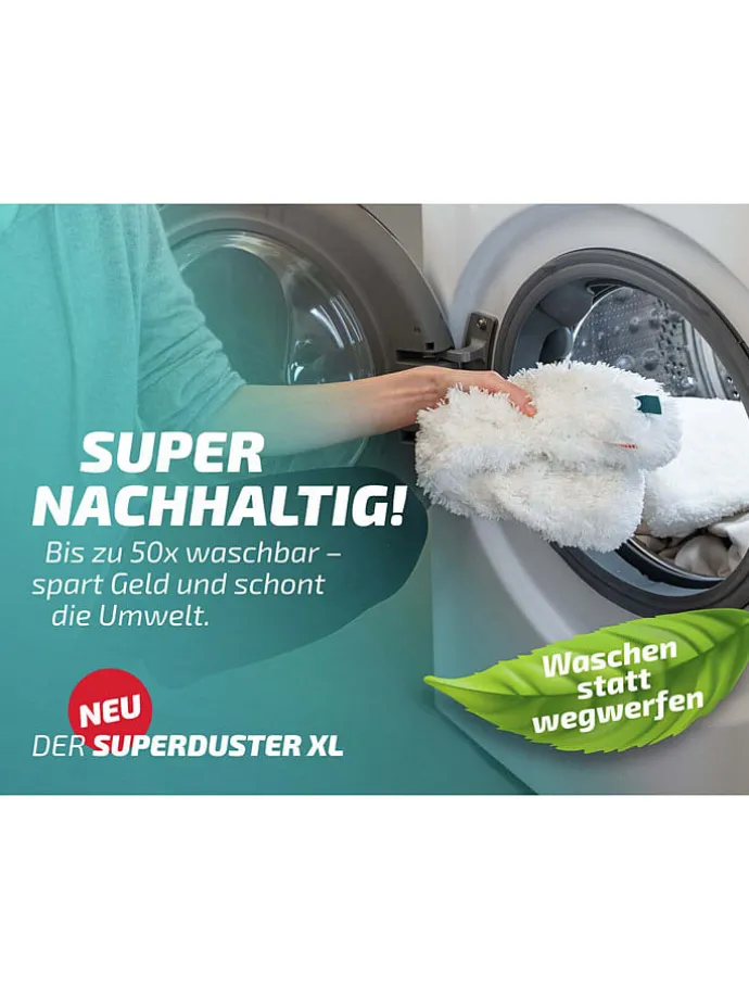 Staubwedel "Superduster XL" in Türkis/ Weiß