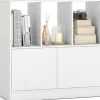 3-stöckiges Bücherregal mit 2 Türen 70 x 30 x 70 cm in Weiß