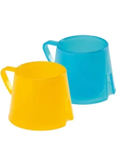 Steady Cup stapelbare Trinklerntasse Trinklernbecher mit breitem Boden (2er Set)