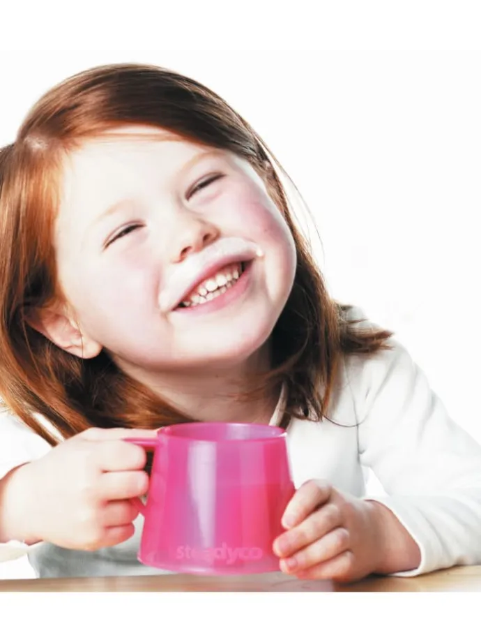 Steady Cup stapelbare Trinklerntasse Trinklernbecher mit breitem Boden (2er Set)