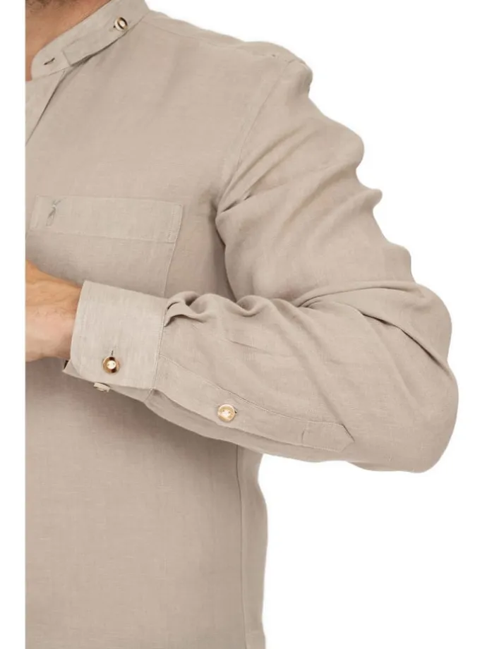 Stehkragenhemd 720LI-LA in beige