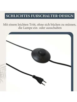 Stehlampe 3-flammige E27 in gold Glasschrim