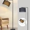 Stehlampe in schwarz H 162cm 1-flammige E27 schwenkbar 180°