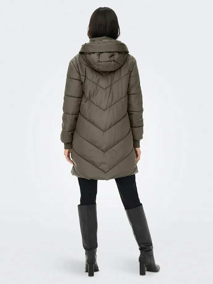 Steppmantel in Khaki