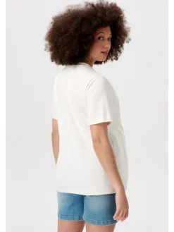 Still T-Shirt Ifke in Cream