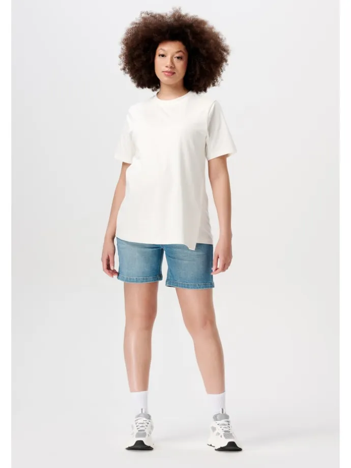 Still T-Shirt Ifke in Cream