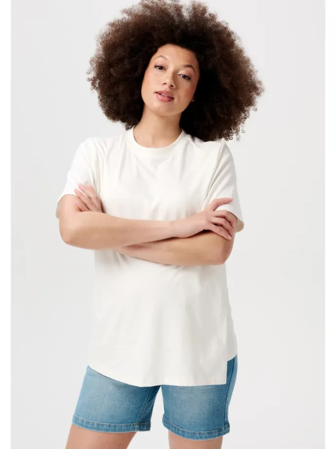 Still T-Shirt Ifke in Cream