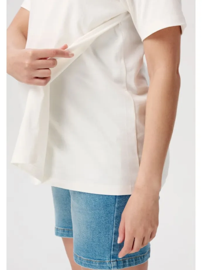 Still T-Shirt Ifke in Cream