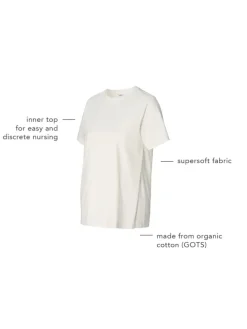 Still T-Shirt Ifke in Cream