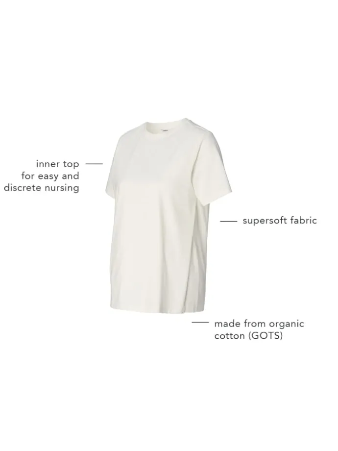 Still T-Shirt Ifke in Cream