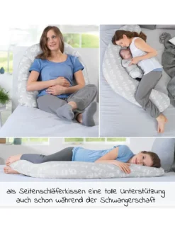 Stillkissen Das Komfort mit Mikroperlen-Füllung in grau,motiv