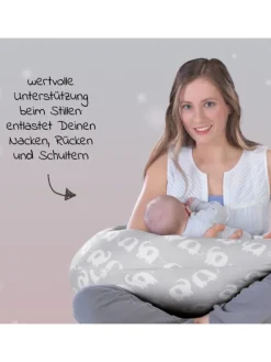 Stillkissen Das Komfort mit Mikroperlen-Füllung in grau,motiv