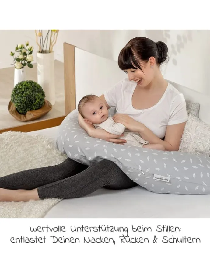 Stillkissen Das Original 190 cm - Leaves in grau
