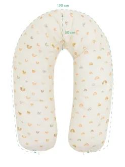 Stillkissen EPS Mikroperlen 190 cm Exklusiv in Rainbows Beige