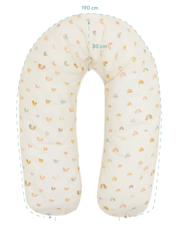 Stillkissen EPS Mikroperlen 190 cm Exklusiv in Rainbows Beige