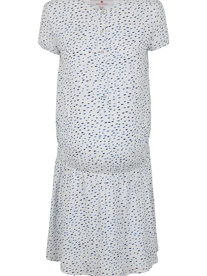 Stillkleid in Weiß/ Blau