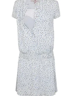 Stillkleid in Weiß/ Blau