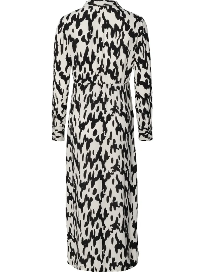 Still-Kleid Kiki in Wavy Black Print