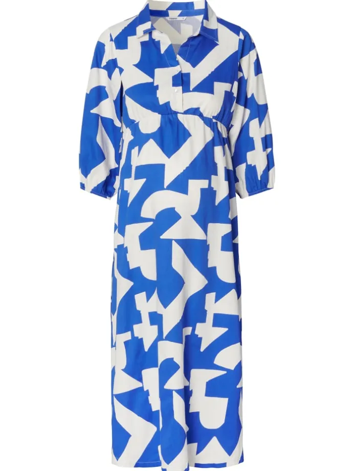Still-Kleid Pilar in Graphic Blue Print