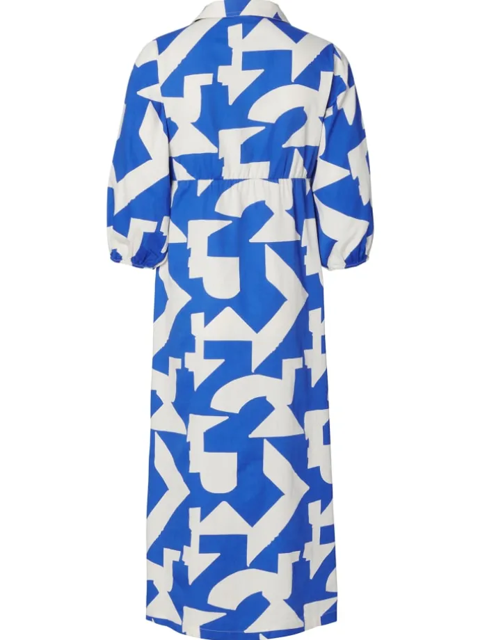 Still-Kleid Pilar in Graphic Blue Print