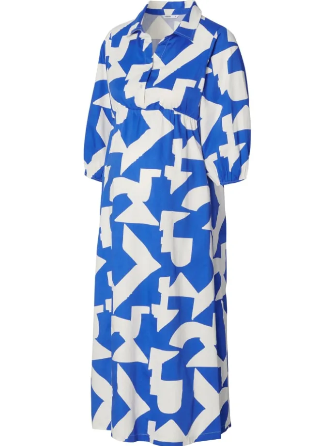 Still-Kleid Pilar in Graphic Blue Print