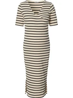 Still-Kleid Soiree in Cream Stripe