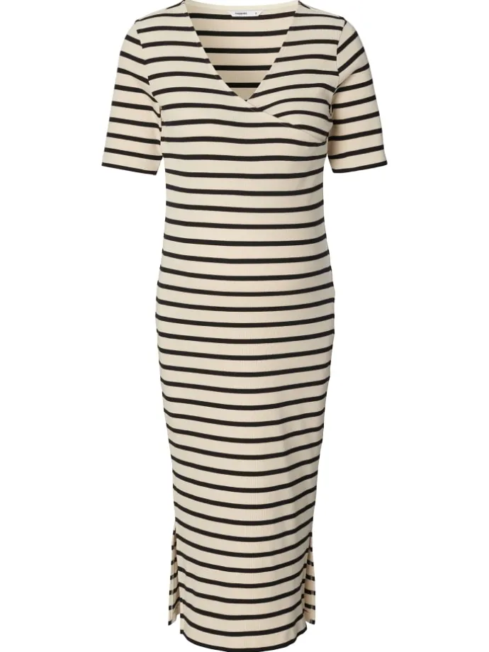 Still-Kleid Soiree in Cream Stripe