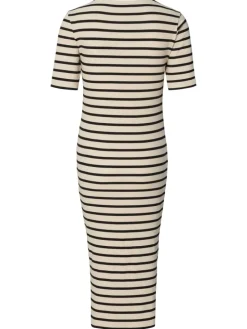 Still-Kleid Soiree in Cream Stripe