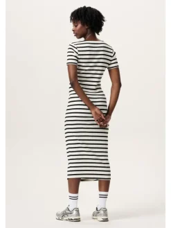 Still-Kleid Soiree in Cream Stripe