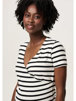 Still-Kleid Soiree in Cream Stripe
