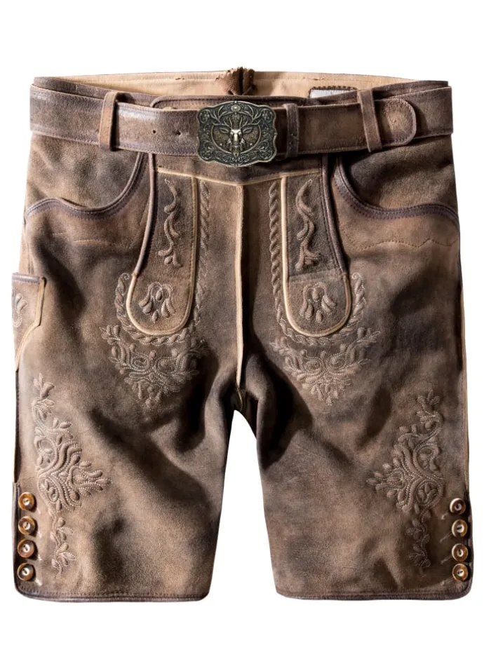 Stockerpoint Trachtenlederhose Logan in kiesel gespeckt