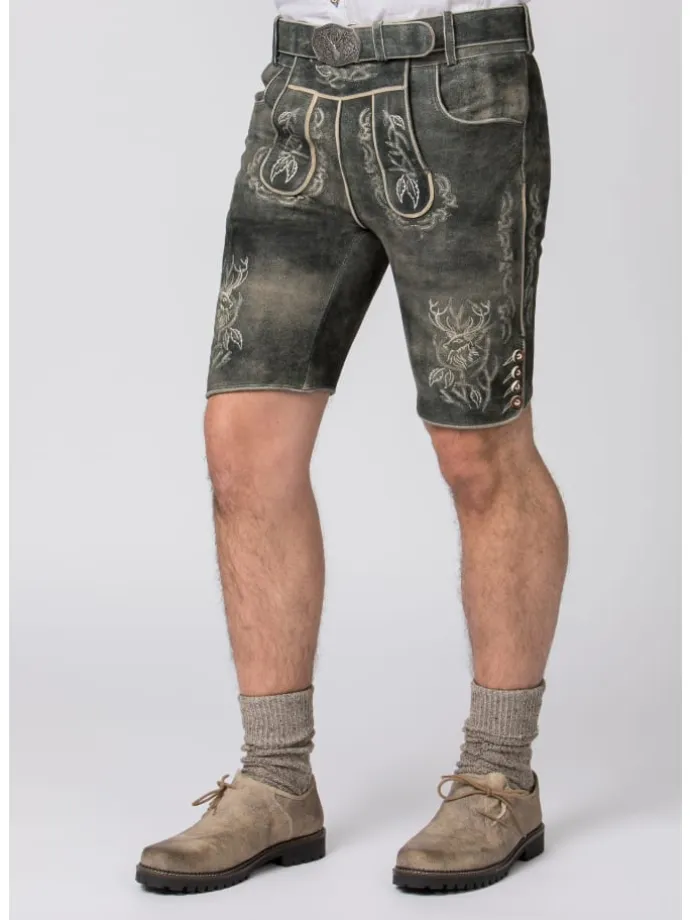 Stockerpoint Trachtenlederhose Lee in grau gespeckt