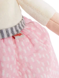 Stoffpuppe Kuschelpuppe in rosa-weiss