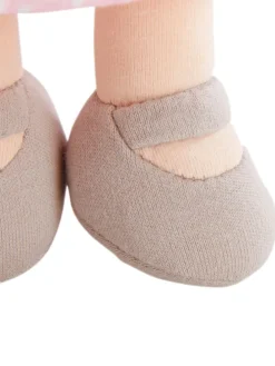 Stoffpuppe Kuschelpuppe in rosa-weiss