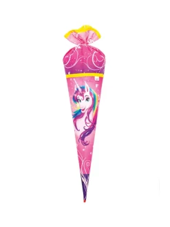Stoffschultüte Stoffwunder Einhornportrait 70 cm mit Rohling in Rosa