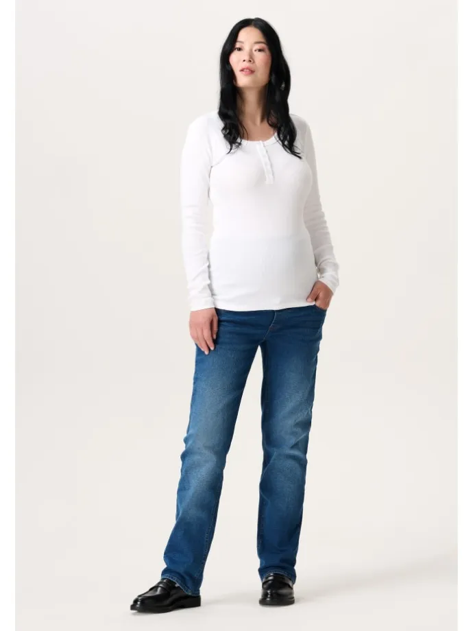 Straight Umstandsjeans in Light Blue Denim