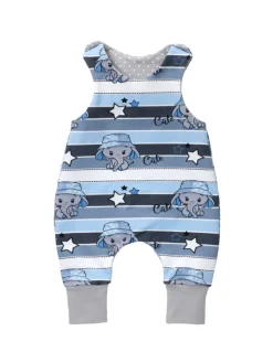 Strampler Handmade Elefant in blau