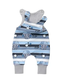 Strampler Handmade Elefant in blau