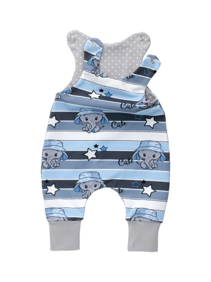 Strampler Handmade Elefant in blau