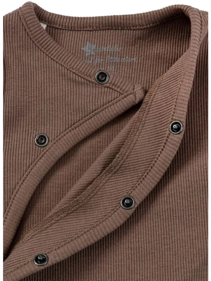 Strampler Rippjersey in braun