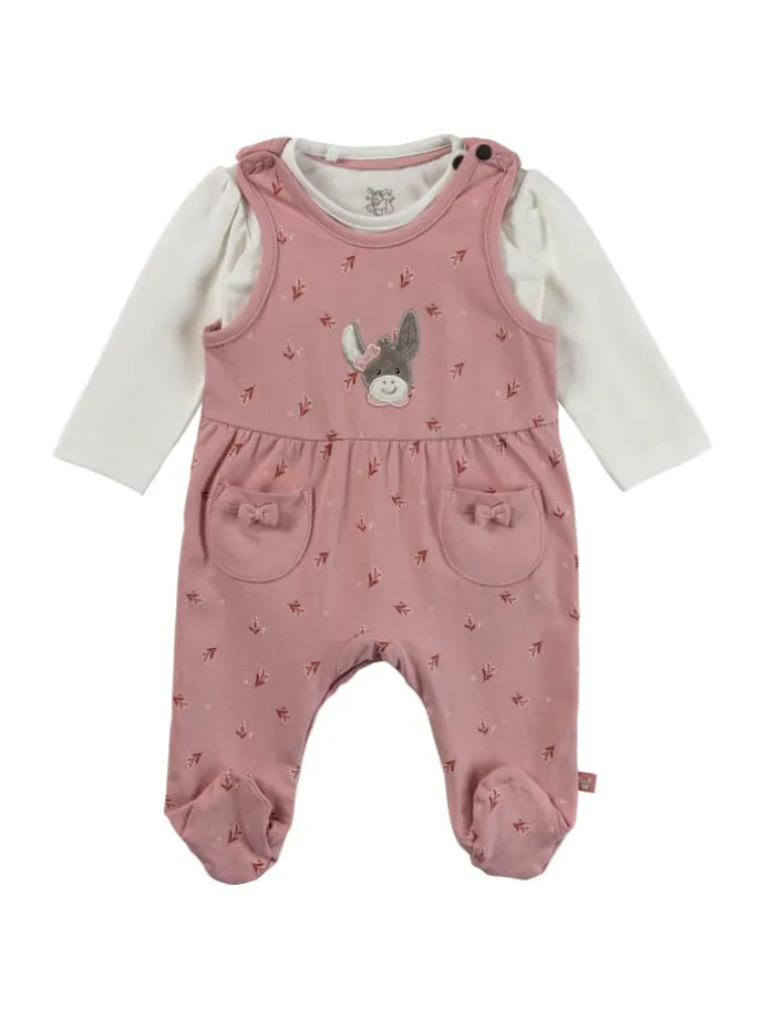 Strampler-Set Jersey Blümchen in rosarot