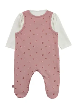 Strampler-Set Jersey Blümchen in rosarot