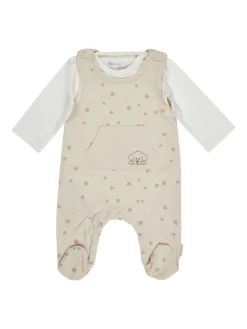 Strampler-Set Jersey Blumen in silber
