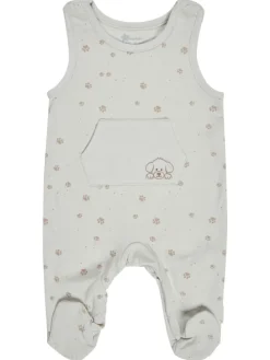 Strampler-Set Jersey Pfoten in silber