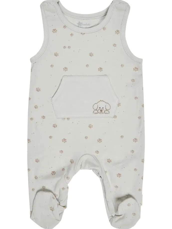 Strampler-Set Jersey Pfoten in silber